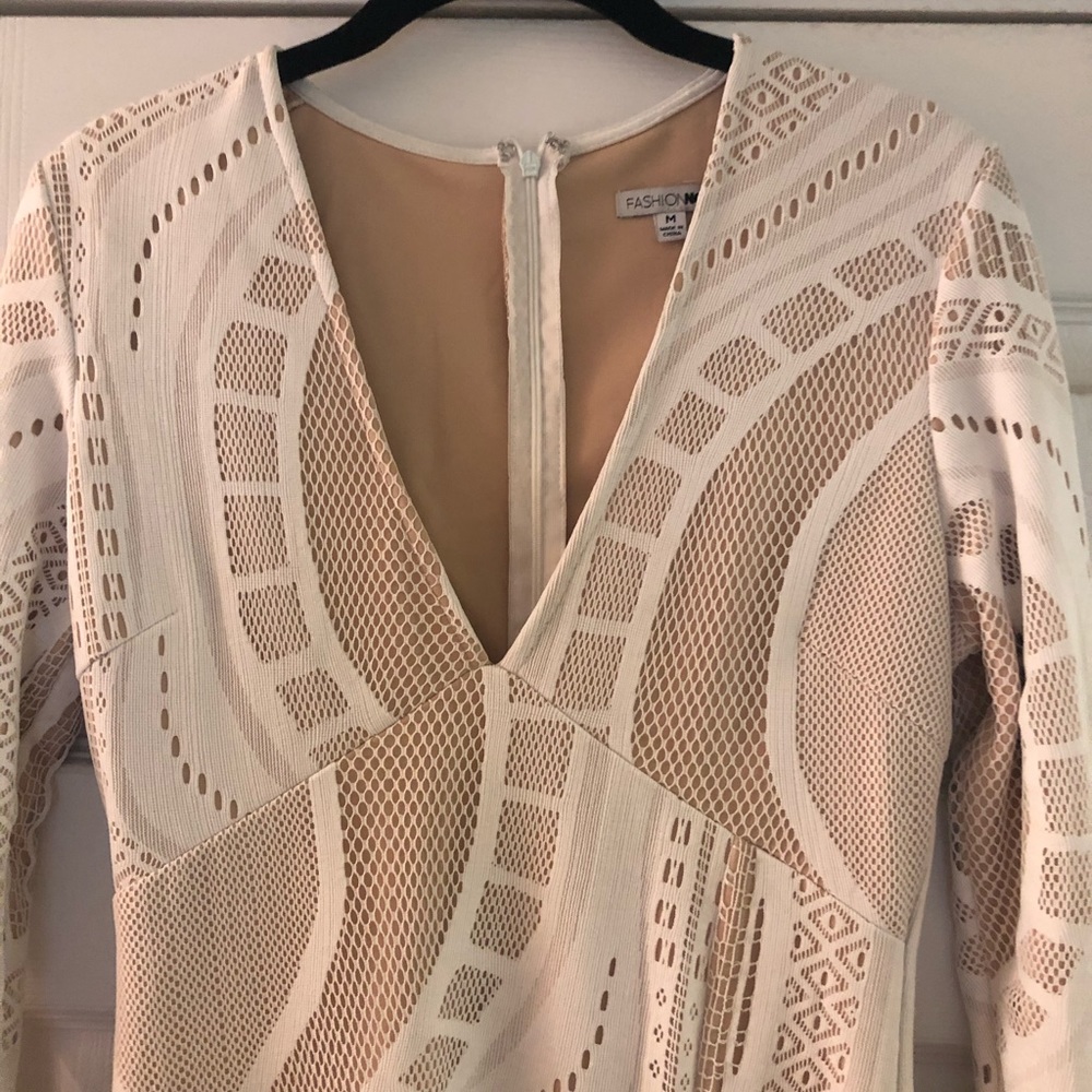 White/Ivory FashionNova dress only worn once!